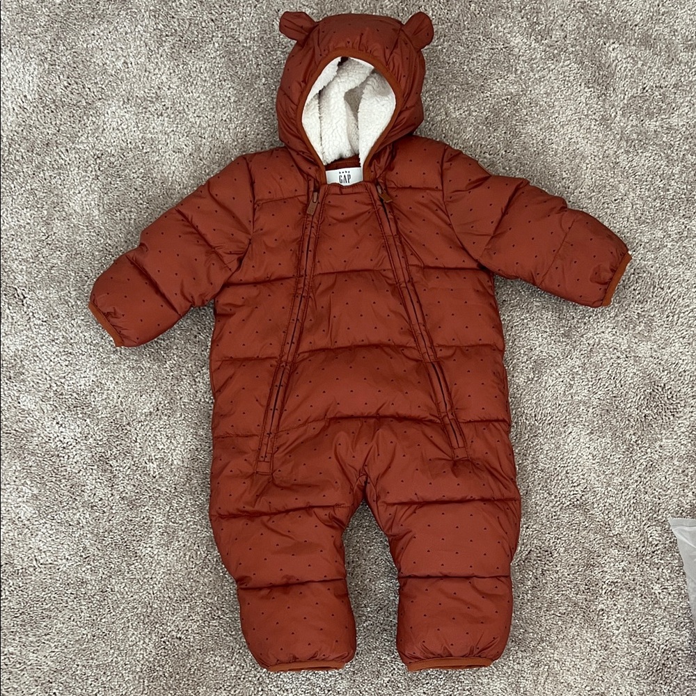 GAP Rust Baby Snowsuit with Fleece Lining
